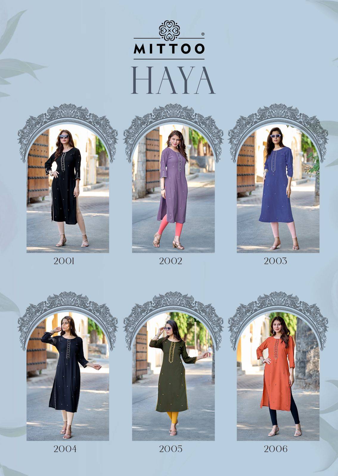  HAYA By MITTOO 2001 To 2006 Series Beautiful Festive Suits Colourful Stylish Heavy Rayon kurtis At Wholesale Price